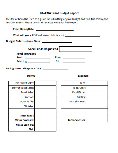 event budget report