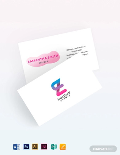 event planner business card template