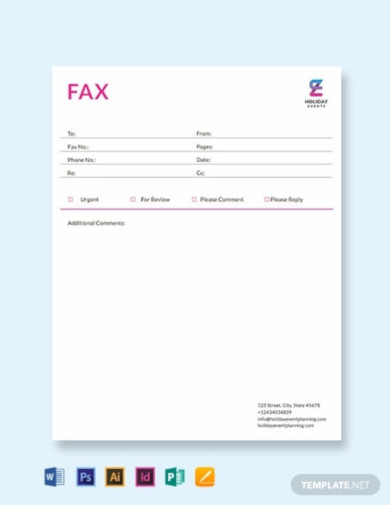 Event Planner Fax Paper Template