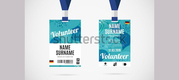 Event volunteer id card