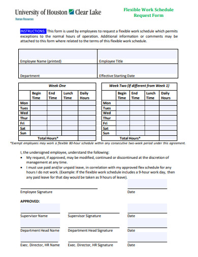flexible work schedule request form