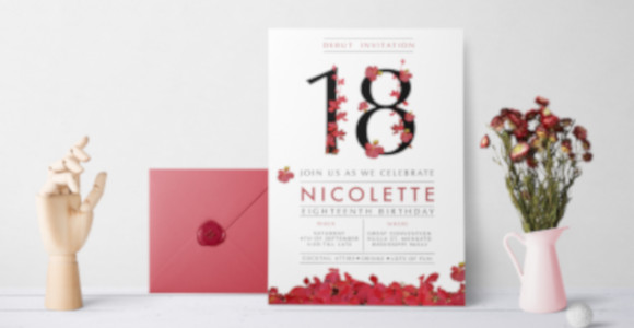 floral debut invitation template