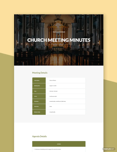 formal church meeting minutes template