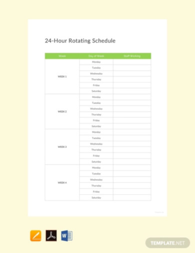 free 24 hour rotating schedule template