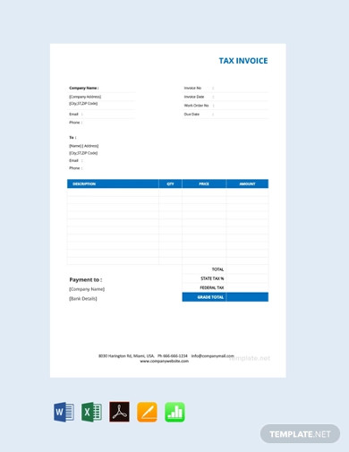 free basic tax invoice template
