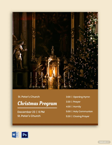 free church christmas program template
