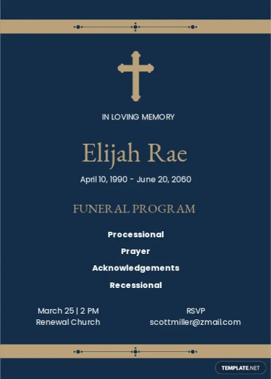 free church of christ funeral service program template