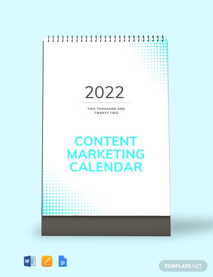 Free Content Marketing Desk Calendar Template