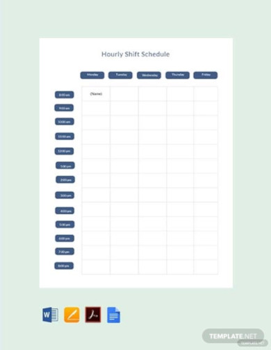 free hourly shift schedule template