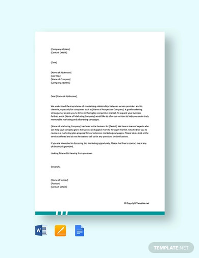 free marketing letter for services