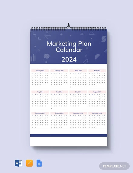 Free Marketing Plan Desk Calendar Template