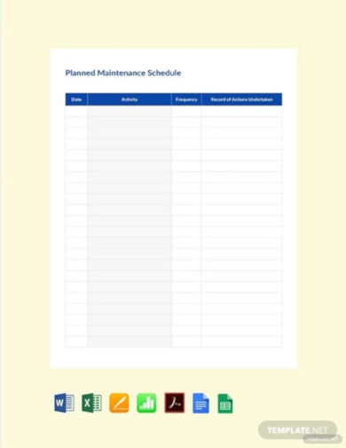 free planned maintenance schedule template