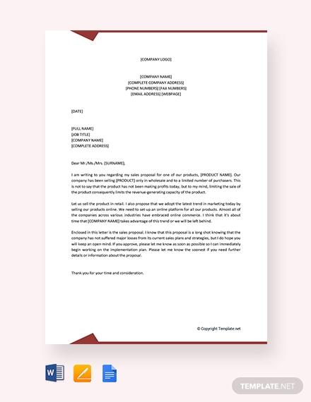 free proposal letter to sell property