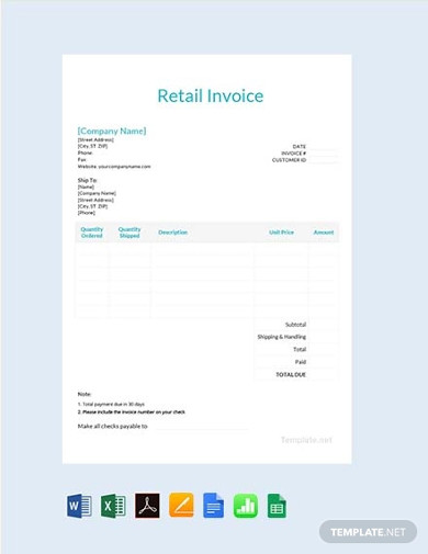 free retail invoice template