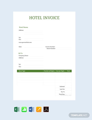 free sample hotel invoice template