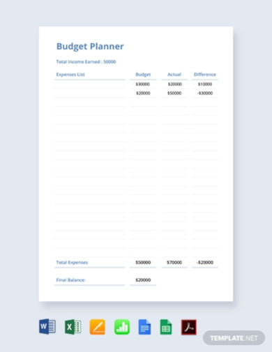 Free Simple Budget Planner Template