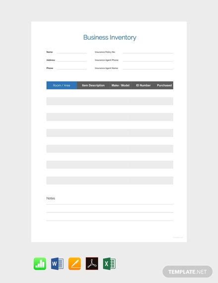 free simple business inventory template