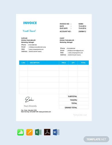 Free Simple Invoice Format