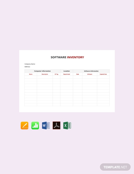 free software inventory template