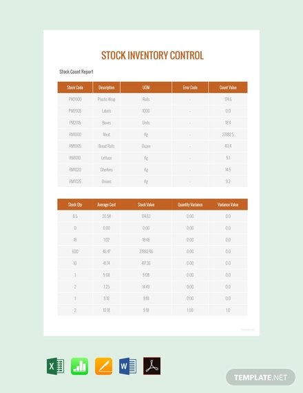 free stock inventory control template