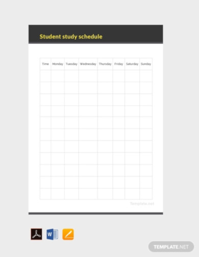 free student study schedule template1