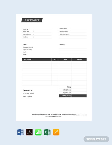 free tax invoice template