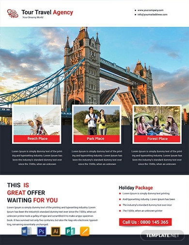 free tour travel flyer template