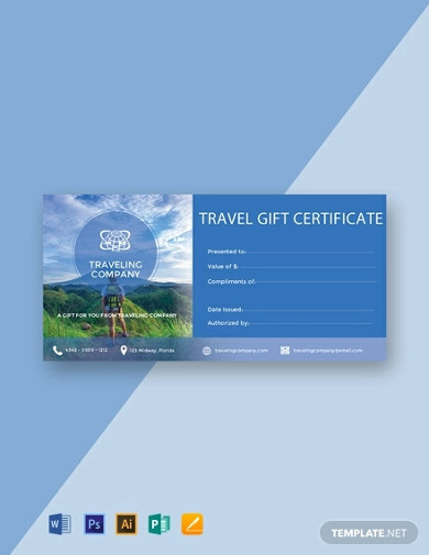 free travel gift certificate template