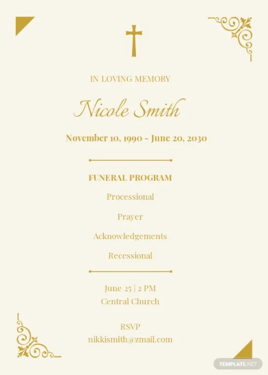 funeral church program template