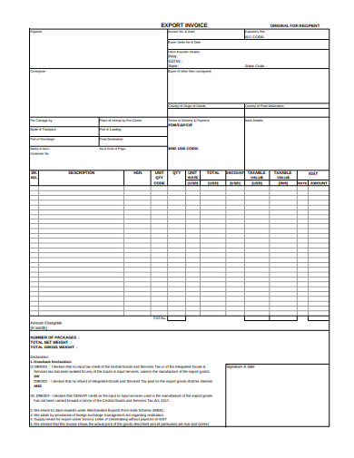 General Export Invoice