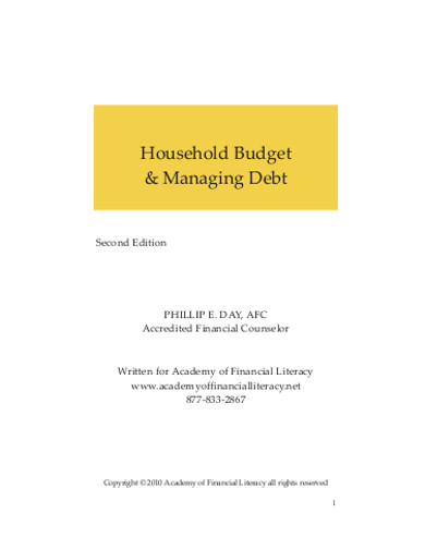 Household Budget & Managing Debt