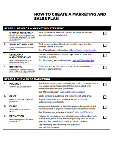 how to create a marketing sales plan