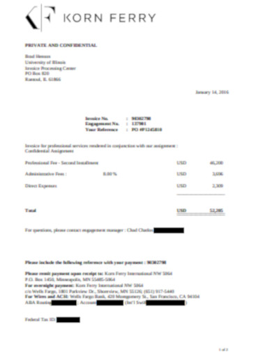 invoice for professional services