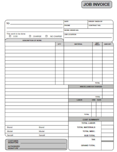 job invoice blank form