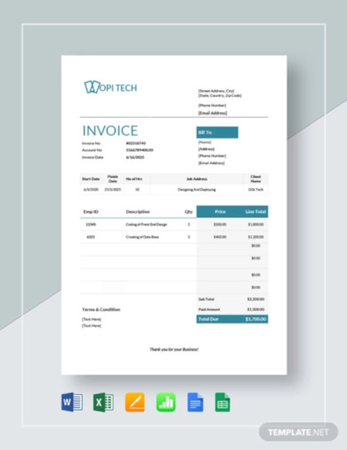 job invoice template