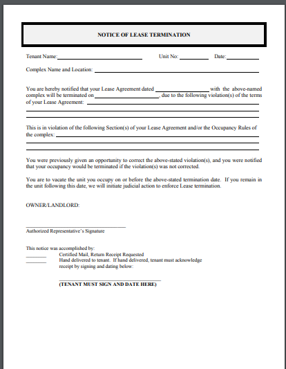 Real Estate Termination Letter - 10+ Examples, Format, Sample | Examples