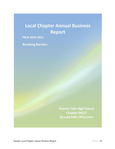 local chapter annual business report presentation