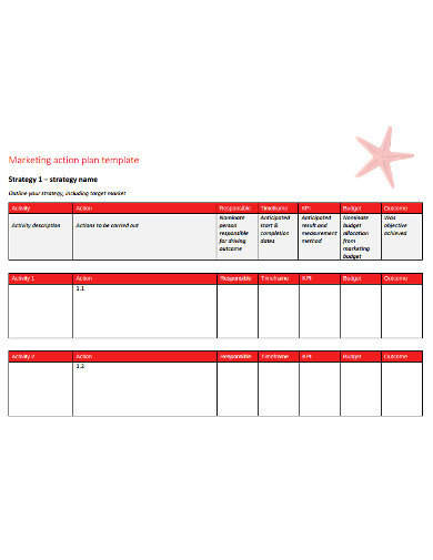 marketing action plan template