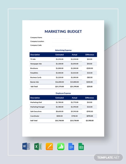 Marketing Budget Template1