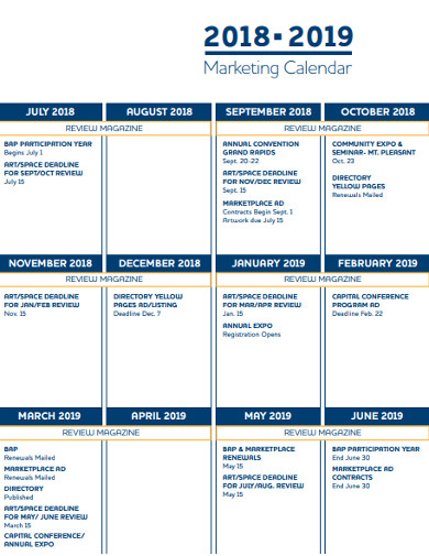 Marketing Calendar Example
