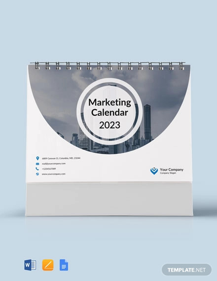 Marketing Desk Calendar Template