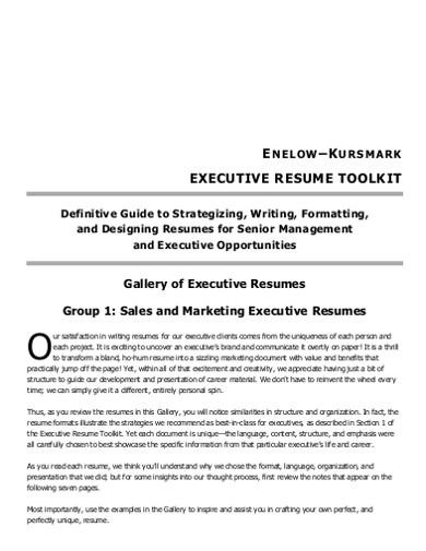 marketing executive resumes
