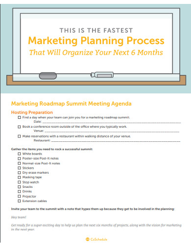 Marketing Roadmap Summit Meeting Agenda