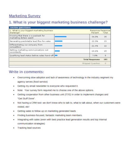 marketing survey in pdf