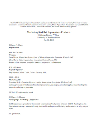 marketing workshop agenda