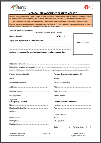 Medical Management Plan 10 Examples Format Pdf