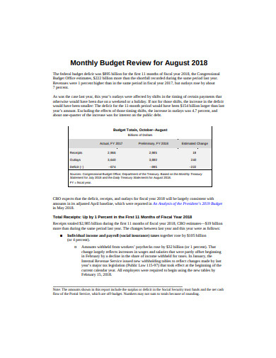 monthly budget review