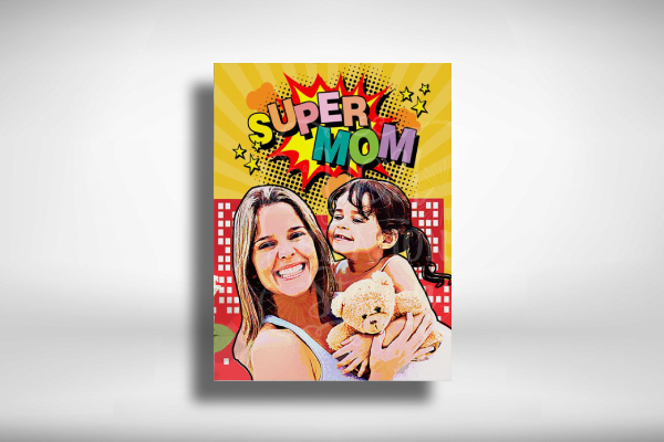 mothers day poster with comic book design