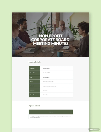 nonprofit corporate meeting minutes template