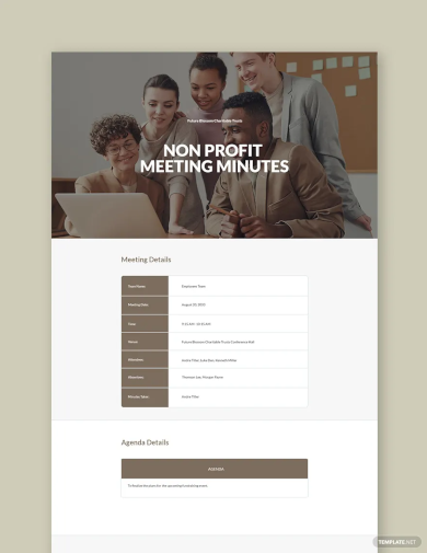 Nonprofit Staff Meeting Minutes Template